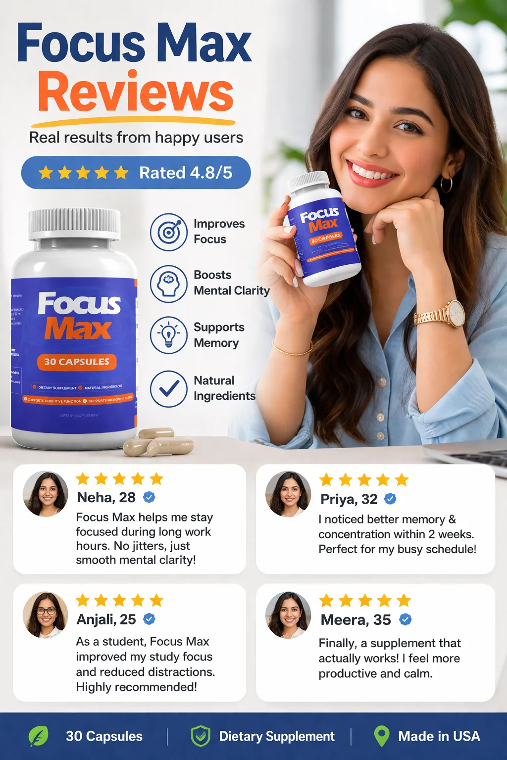 Tableta Focusmax Focus Max (official-site) Capsules for Daily Brain Support
